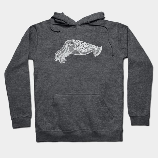 Cuttlefish - hand drawn sea animal design Hoodie by Green Paladin